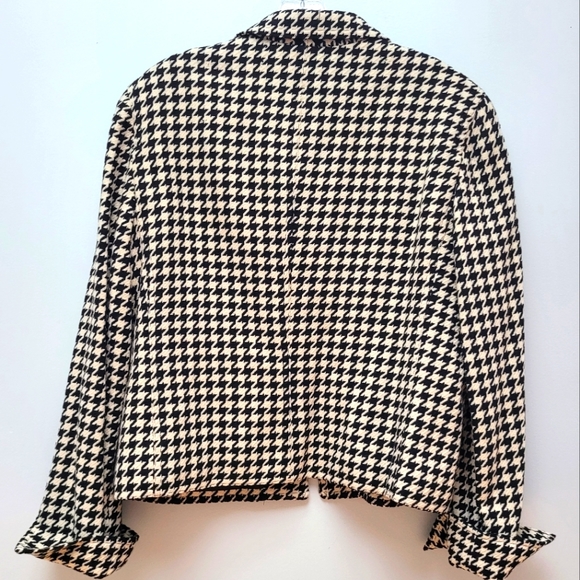 JONES NEW YORK | Black & White Houndstooth Blazer, Sz 12 - Picture 4 of 6